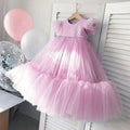 Summer Bow Lace Girl Dress for Party and  Kids Princess Evening Prom Girl Dresses Formal Bridesmaid