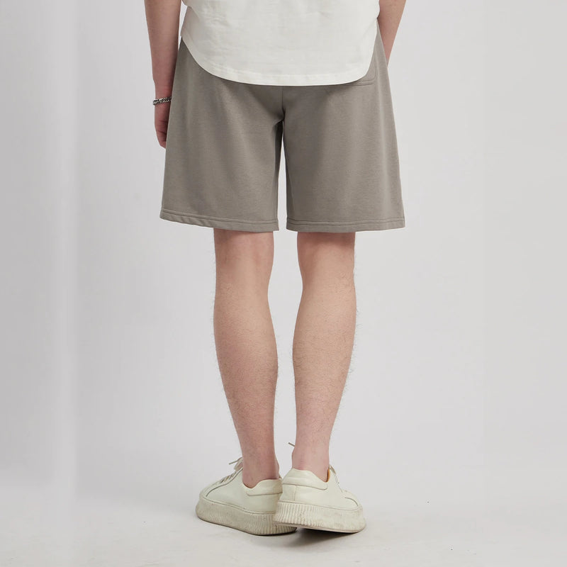 Basic Cargo Shorts Men Summer Style Elastic Waist Solid Simple Casual Half Length Pants