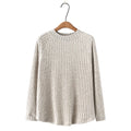 Spring Winter Fleece-lined Stripe Sequins Basic T-shirt Women's Warm Wear Inside Tops