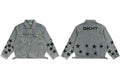 Vintage Denim Jacket Streetwear Retro Embroidered Stars Denim Coats Women Casual Loose Jackets