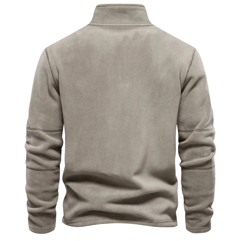 Thicken Warm Fleece Jacket for Men Zipper Neck Pullover Men's Sweatshirt Soft Shell Mens Jacket