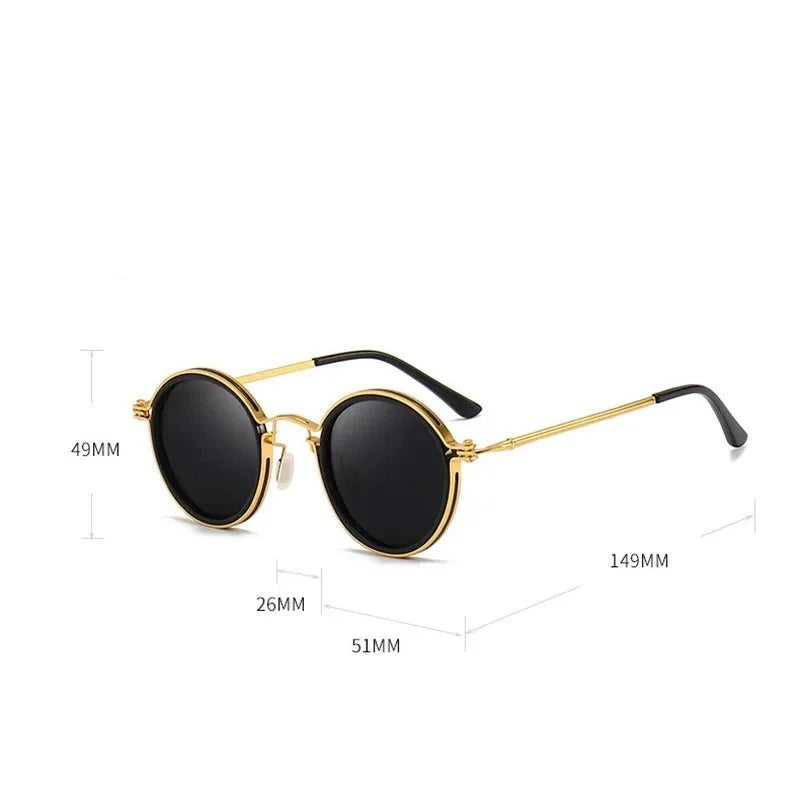 Men Polarized Sunglasses Luxury Design Metal Round Frame Sun Glasses Women Retro UV400 Shades