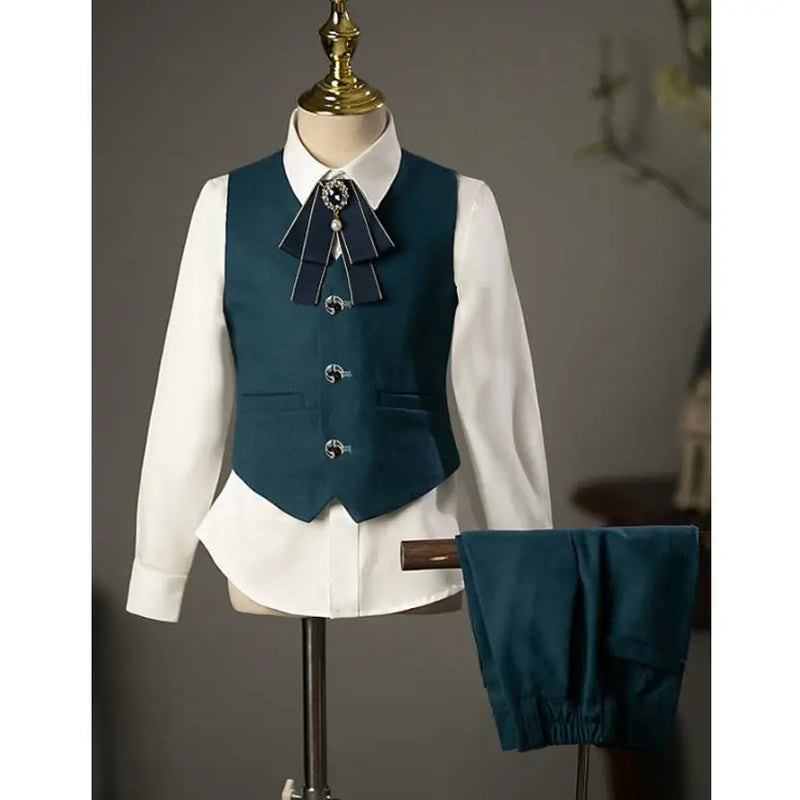 Children's Host Performance Costume Suit Kids Wedding Birthday Baptism Formal Party Evening Gown Boy Christmas Blazer Sets