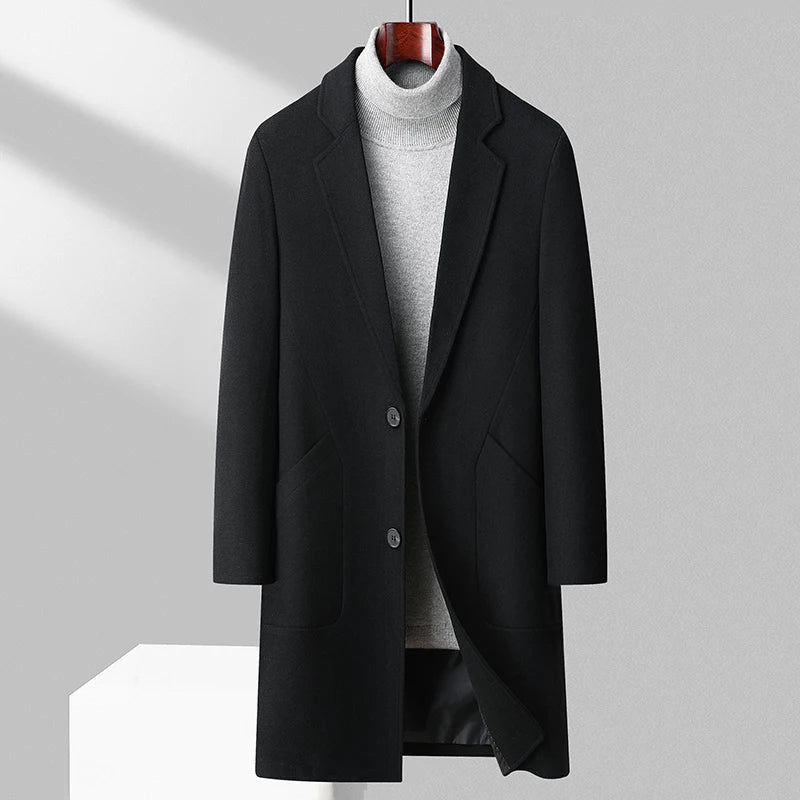 Wool Coat Handsome Spring and Autumn Plankton Handsome Men Version of The Trend Business Coat