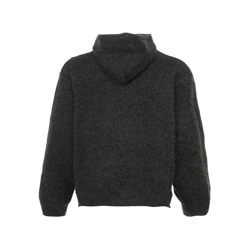 Knitted Hooded Sweater coat Men Autumn Winter Retro Streetwear Sweater Outerwear Men