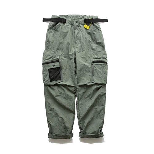 Outdoor multi-pocket functional pants men loose retro casual overalls