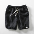 Breathable Men's Linen Casual Shorts for Summer Wear Loose Fit Striped Shorts Men Clothing