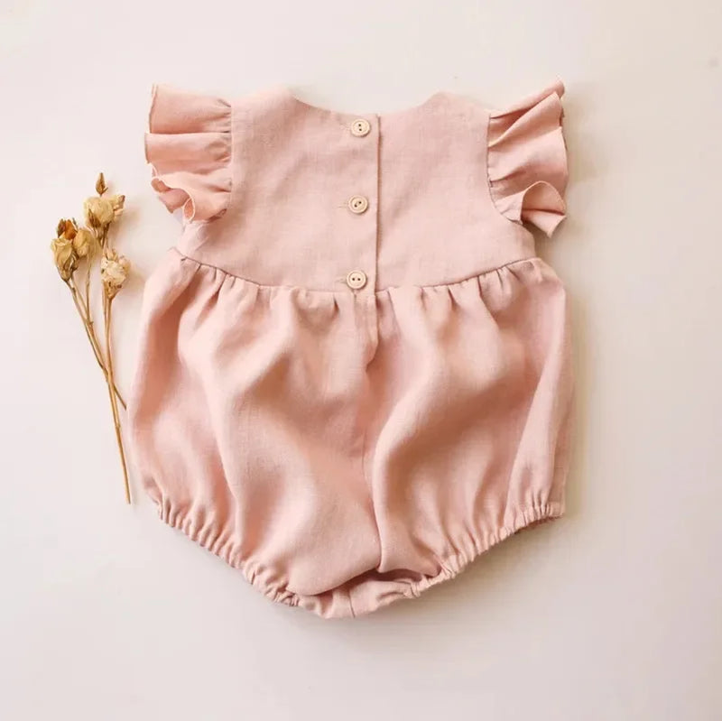 Baby Girl Summer Jumpsuit Newborn Fly Sleeve Romper Lovely Sleeveless Baby Clothes