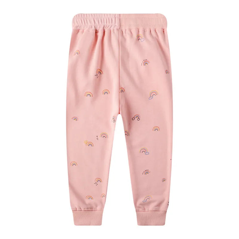 Girls Sweatpants for Autumn Spring Baby Animals Long Pants Drawstring Children's Clothing