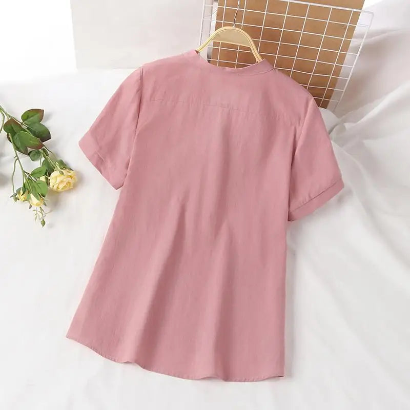 Summer Elegant Blouse Vintage Work Tunic Tops Women