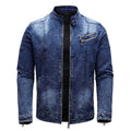 Fleece Denim Jacket Men Streetwear Motorcycle Biker Coats Slim fit Jackets Male Clothes