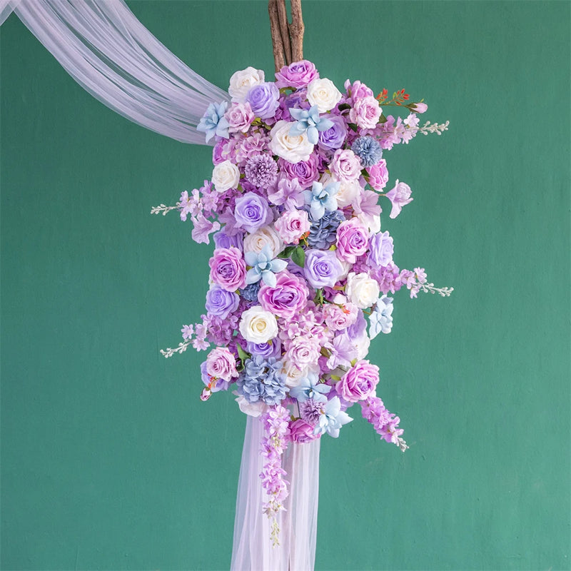 Wedding Party Background Decoration Customized Pink Purple Blue Series Rose Floral