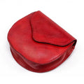 Retro Genuine Leather Coin Purse Flap Wallet Square Handmade Leather Mini Card Holder