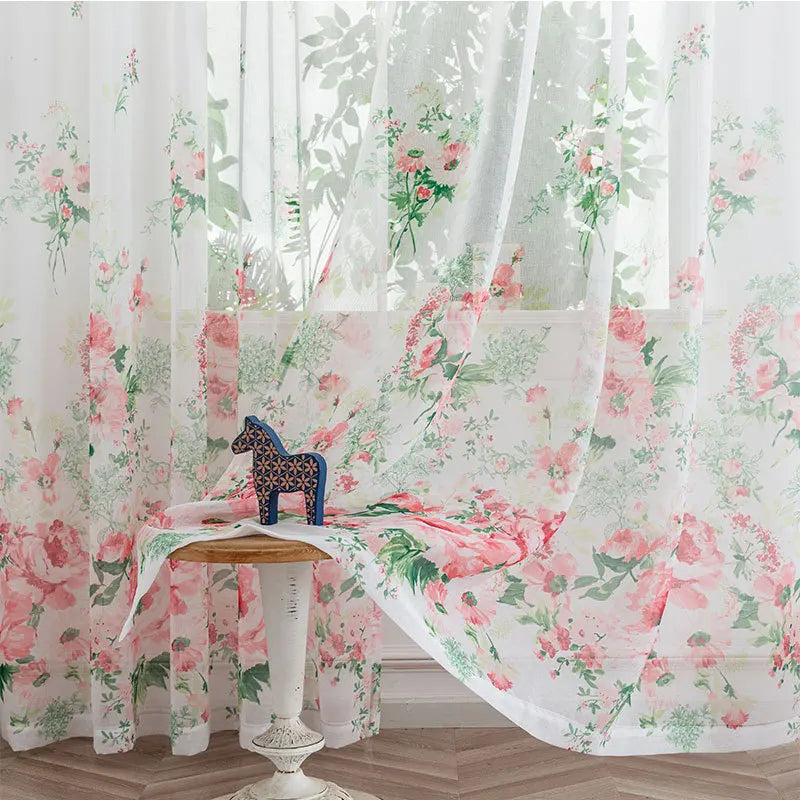 Curtain Gauze Yarn Tulle Curtains for Living Dining Room Bedroom Light-transmitting Decorative