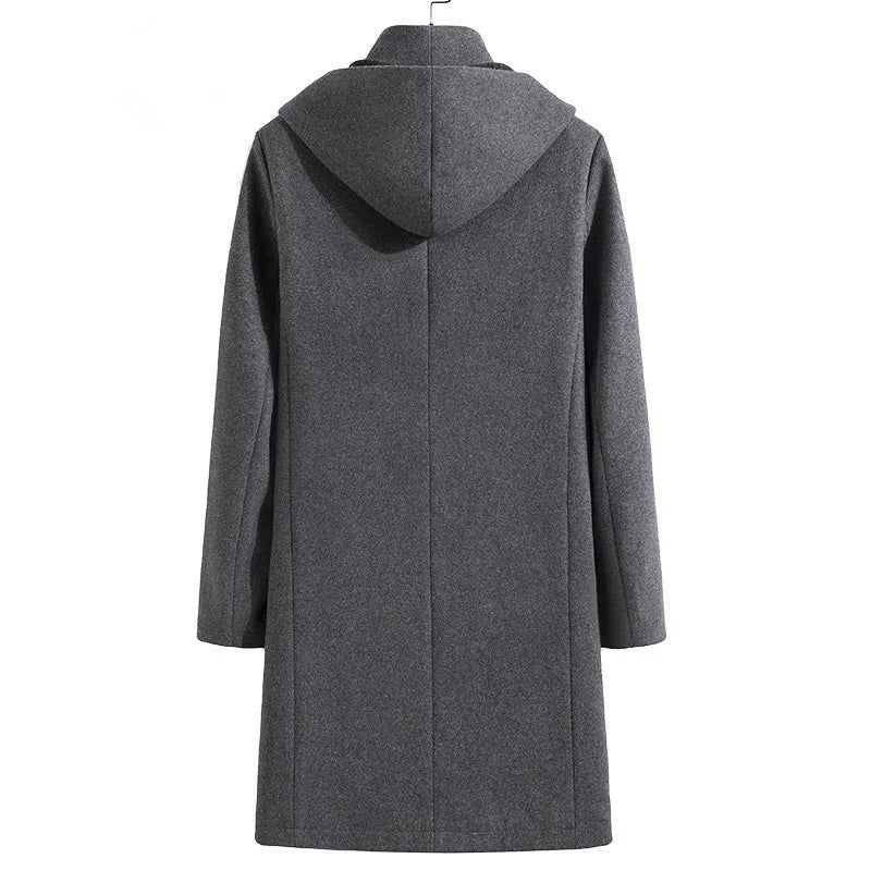 Winter wool Hooded trench coat men Casual jackets