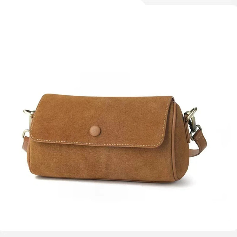 Vintage Barrel-shaped Horizontal Small Matte Women Crossbody Bag Shoulder Bag