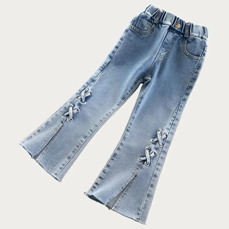 Girls Jeans Spring and Autumn Children Edition Western Flare Pants Girls Spring Pants