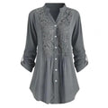 Lace Splicing Women Blouse Stand-up Collar Comfortable Tops Button Placket Loose Spring Shirt for Office