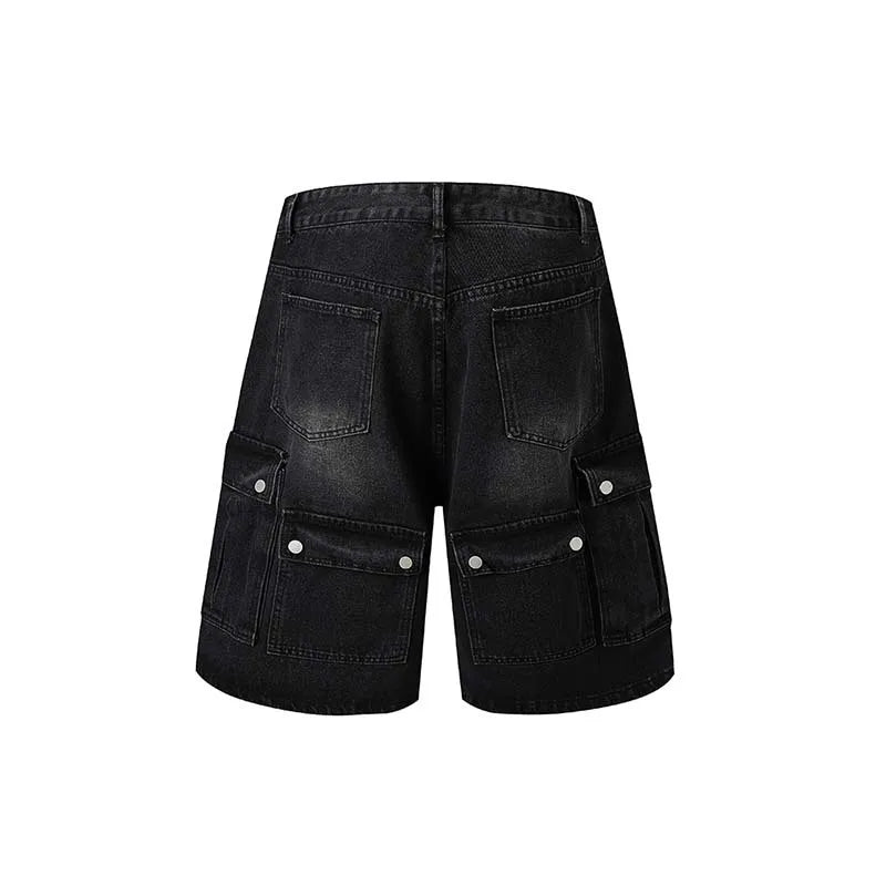 Shorts for Men Summer Streetwear Hip Hop Cargo Denim Short Pants Retro Shorts