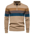 Autumn Winter Men's Zipper Sweater Pullover Striped