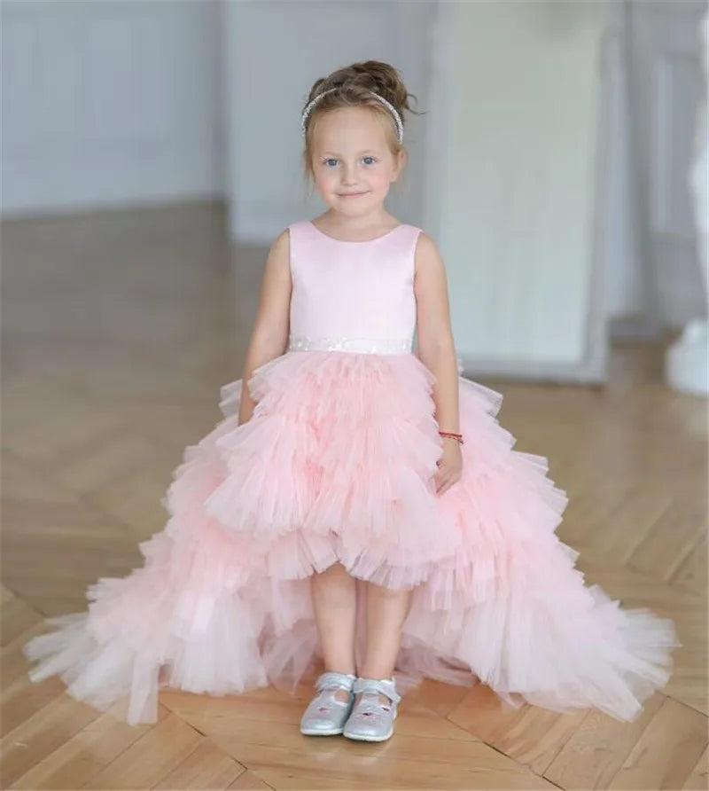 Puffy Flower Girl Dress for Wedding Princess Pageant Gown Birthday Dresses Kid Size