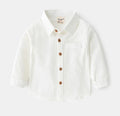 Kids Spring Children's Clothes Tops Shirt Solid Color Pure Cotton Shirt