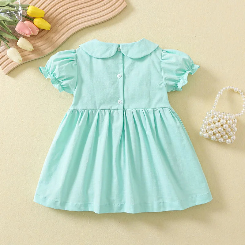 Baby Girls Party Dresses With Smocking Toddler Girl Cotton Dress Children Summer Clothing