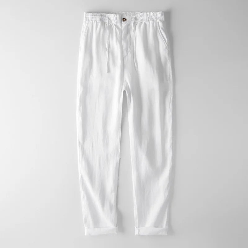 Summer Linen Pants Men Trousers Wide Clothing Thin Men's Casual Pants