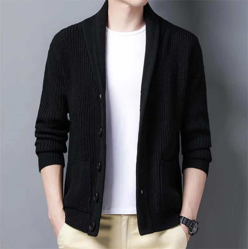 Winter Cardigan Male Thicken Warm Cashmere Winter Sweater Men Clothing Outwear Business Casual Knitwear