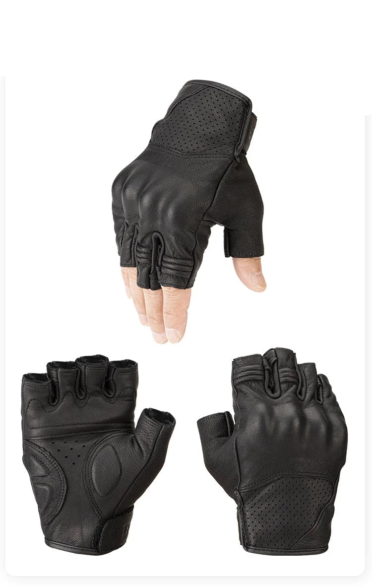 Motorcycle Gloves Real Goat Leather Gloves Summer Breathable Wear-resistant Riding Gears