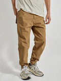 Spring and Autumn Retro Woven Twill Cargo Pants Men's Casual Straight Tapered Trousers