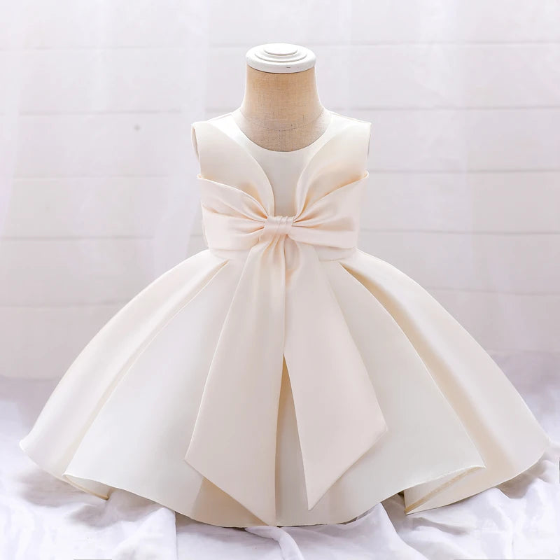 Summer Elegant Birthday Dress For Baby Girl Clothing Baptism Bow Princess Dresses