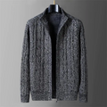 Wool Liner Jumper Fleece Thicken Warm Winter Zipper Sweater Men Cardigan Knitted Clothing