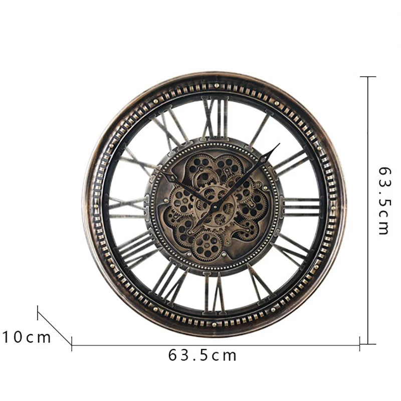 Retro Gear Wall Clock Modern Design Luxury Silent Clocks Wall Home Decor Living Room Decoration