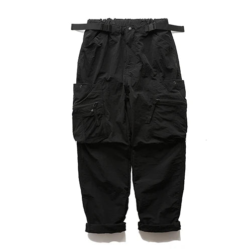 Outdoor multi-pocket functional pants men loose retro casual overalls