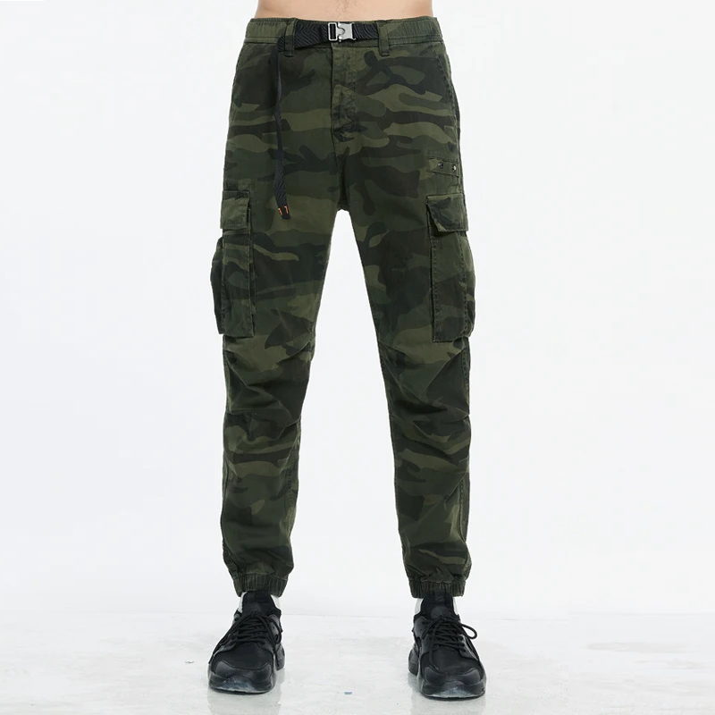 Camouflage Cargo Pants Men's Autumn Multi-pockets Tooling Overalls Outdoor Man Trousers Casual Pants