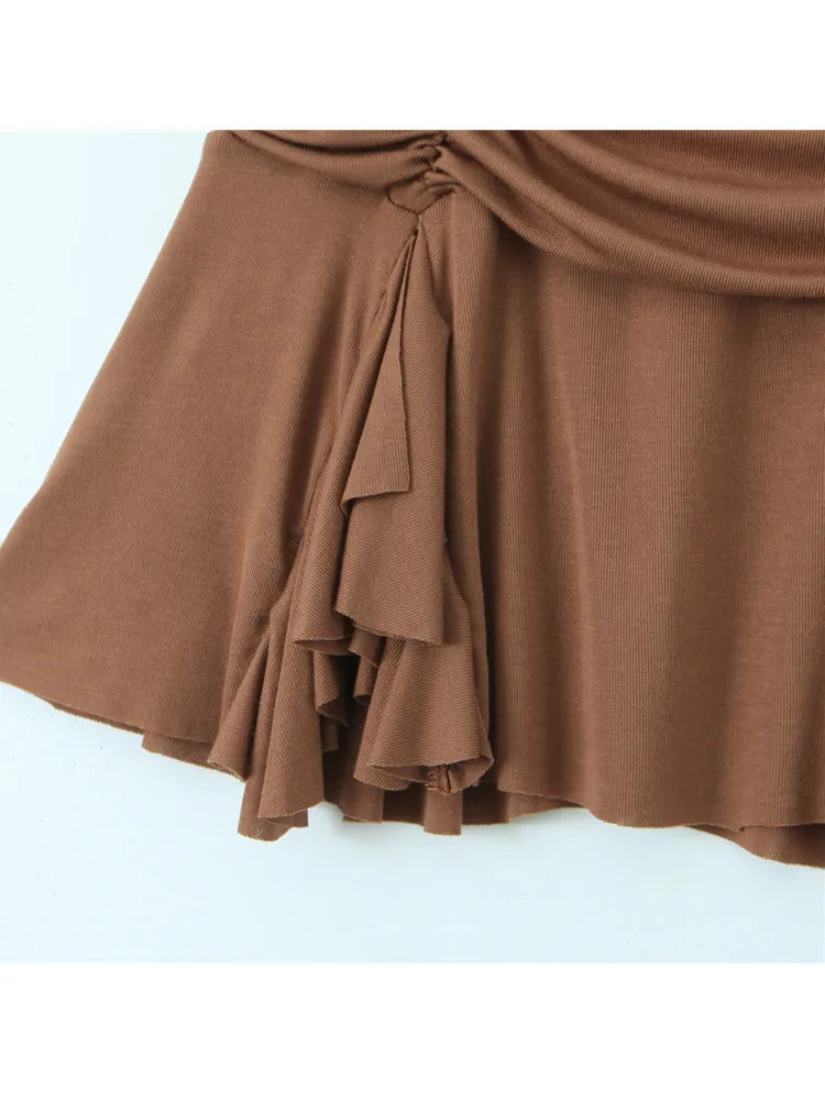 Spring Summer Casual Simple Sexy Party High Street Pleated Design Short Mini Skirt For Women