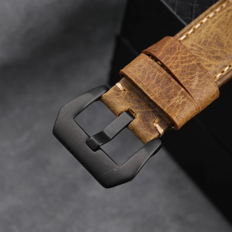 Hand-Crafted First Layer Leather Watchband 20 22 24 26MM Suitable For Leather Soft Bracelet