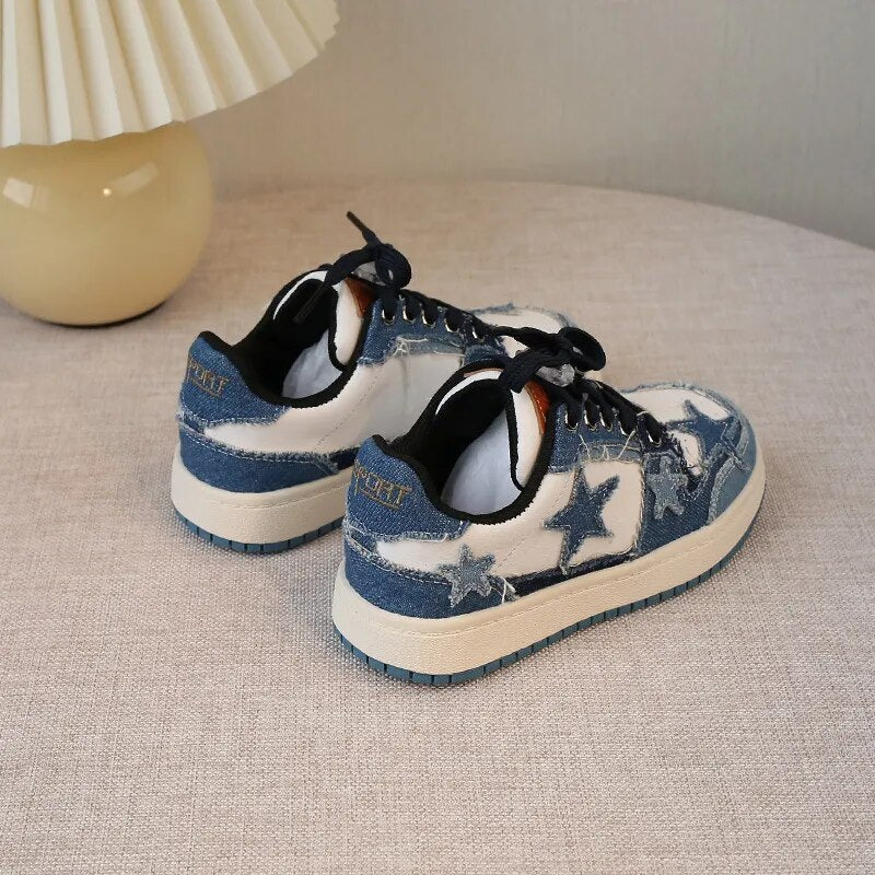 Spring Children Shoes Leather Denim Kids Casual Shoes Non-slip Boys Sneakers