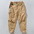 Casual Trousers For Man Tie Feet Cargo Tooling Loose Mid Waist Male Pants