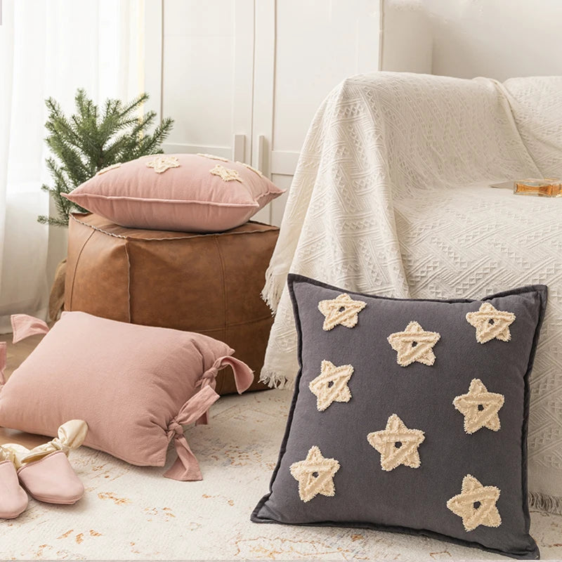 Cushion Cover Stars Lace Knot Pillow Cover for Home Decoration Sofa Sofa 45x45cm/60x60cm