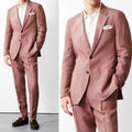 Elegant Men's Suit Blazer Pants Single Breasted Buckle Business Formal