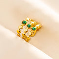 Rings Bohemian Jewelry Green Gemstone Plated Turquoise Rings For Women Girl Gifts Never Fade