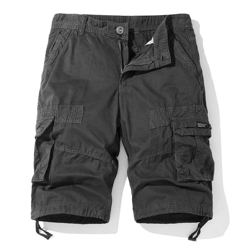 Summer Men's Cotton Cargo Shorts Casual Shorts Men Solid Outdoor Breathable