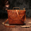 Women Handbags Female Genuine Leather Shoulder Diagonal Bag Lady Splicing Rhombic Messenger Bags