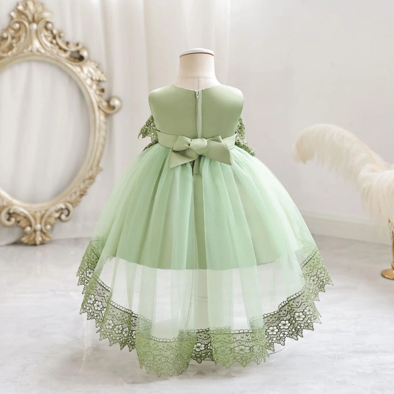 Baby Summer Dress Birthday Party Dresses for Kids Girl Lace Layer Sleeveless Princess Tulle Formal Clothes Gown