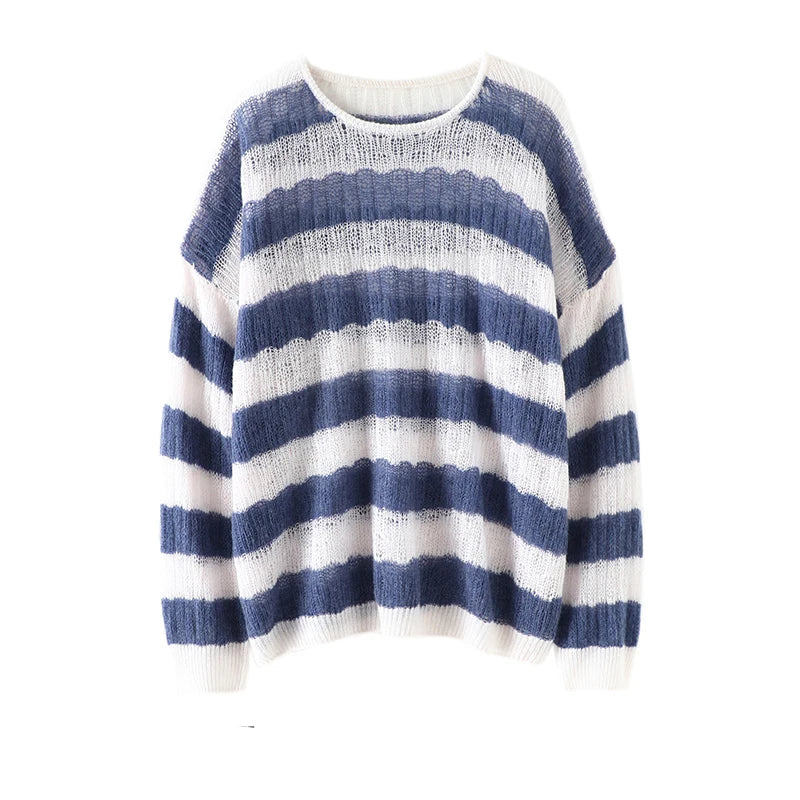 Cashmere sweater women Warm round neck pure cashmere loose knit cashmere