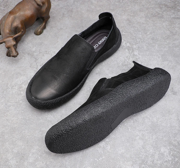 Men Genuine Leather Casual Shoes Style Men Simple Flats Autumn Designer Loafers