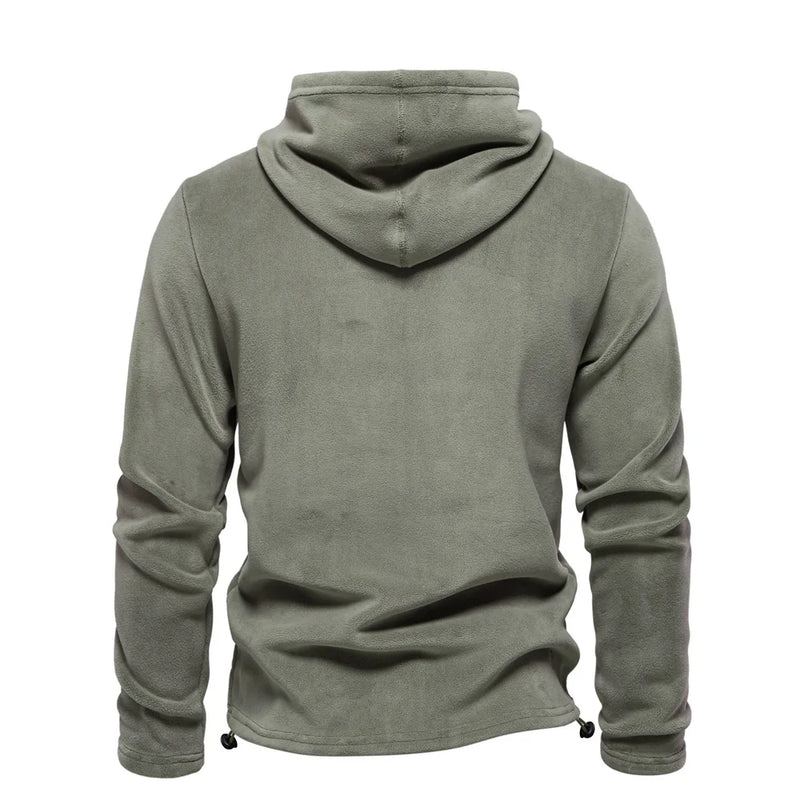 Autumn Men Polar Fleece Pullover Hoodies Loose Sweatshirts Hooded Casual Sweatshirts