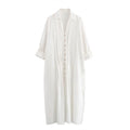 Summer Women Feel Ruffled Edge Decoration Long Shirt Dress